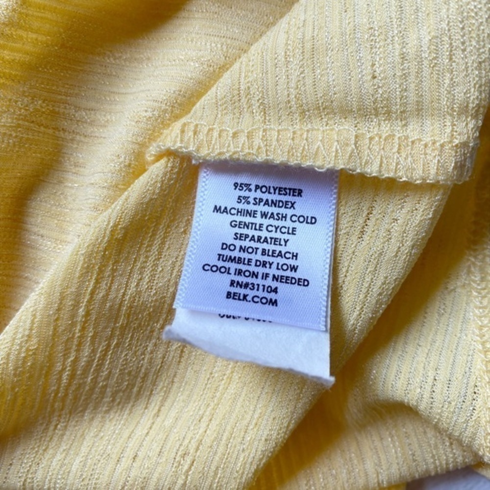 New Directions Yellow 3/4‎ Sleeve Business Casual Shirt - Picture 6 of 10